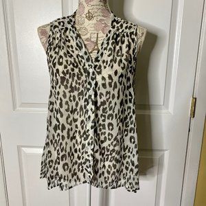 Aqua Cheetah Print Sleeveless Top